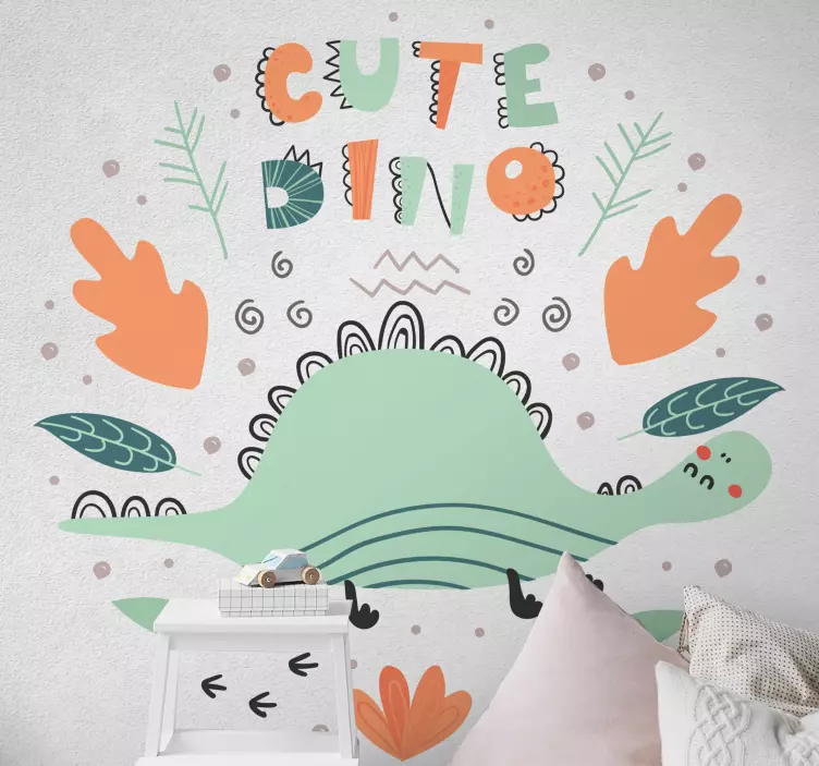 Muursticker kinderkamer schattig dino ontwerp - TenStickers