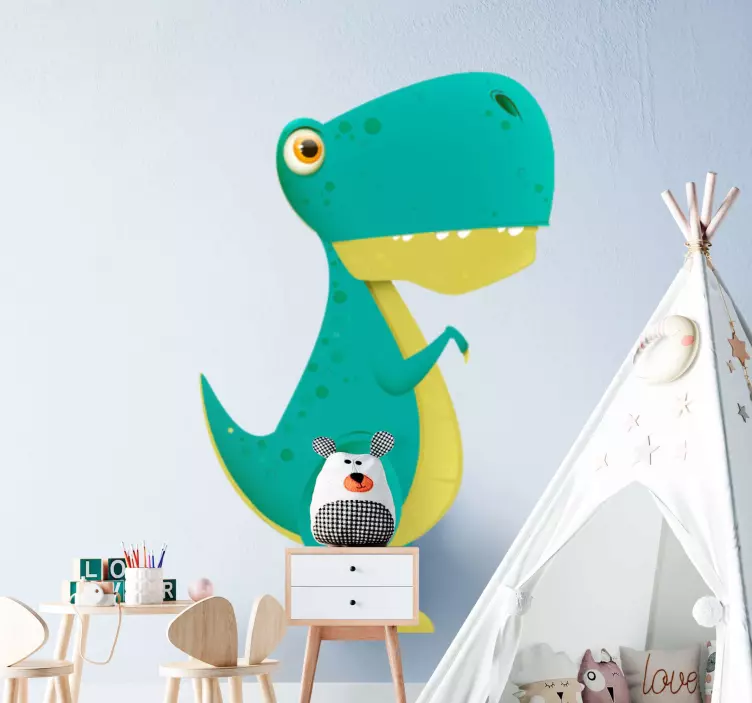 Muursticker kinderkamer speelse dinosaurus beeldje - TenStickers