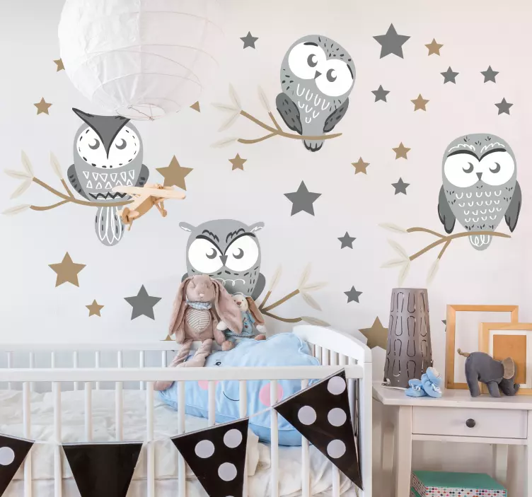 Muursticker kinderkamer uilen decoratie - TenStickers