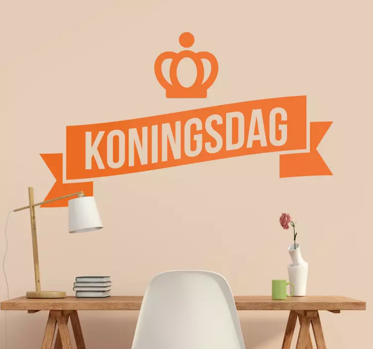 Muursticker koningsdag oranje - TenStickers