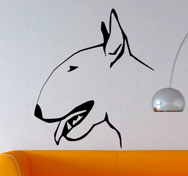 Muursticker Kop Bull Terrier - TenStickers