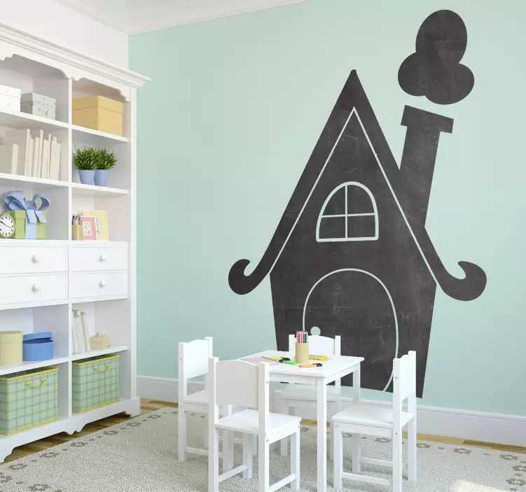 Muursticker Krijtbord Huis voor Kinderkamer - TenStickers