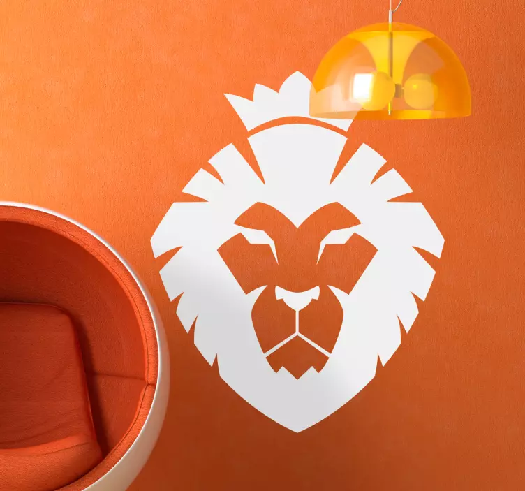 Muursticker leeuw met kroon - TenStickers