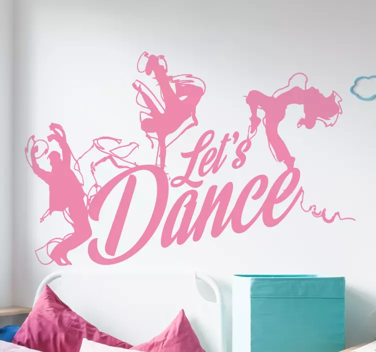 Muursticker let's dance tekst - TenStickers