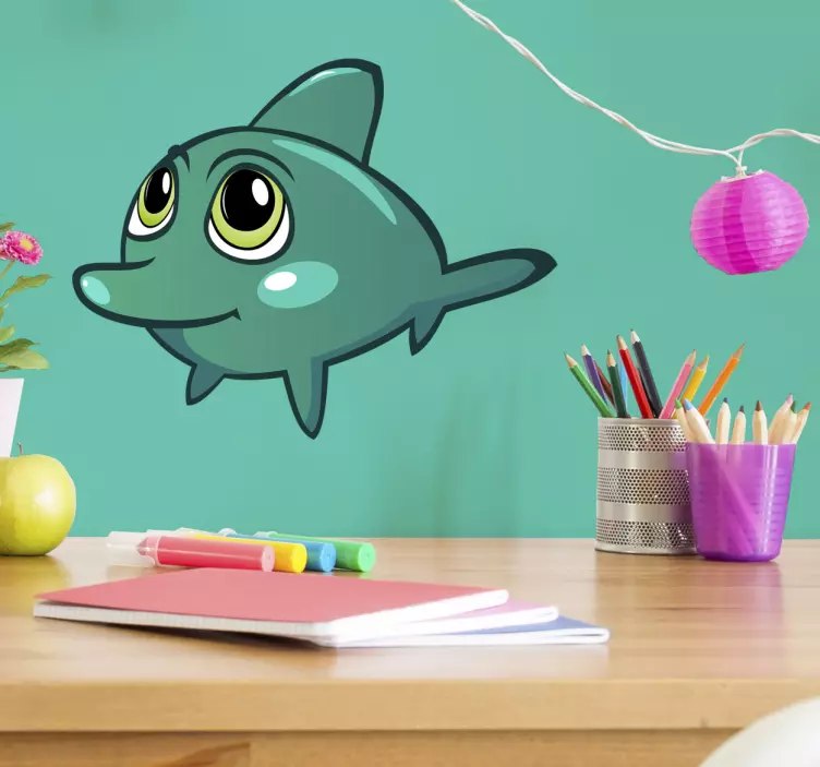 Muursticker lieve baby dolfijn - TenStickers