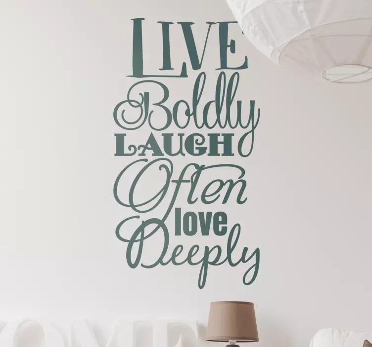 Muursticker woonkamer live boldly - TenStickers
