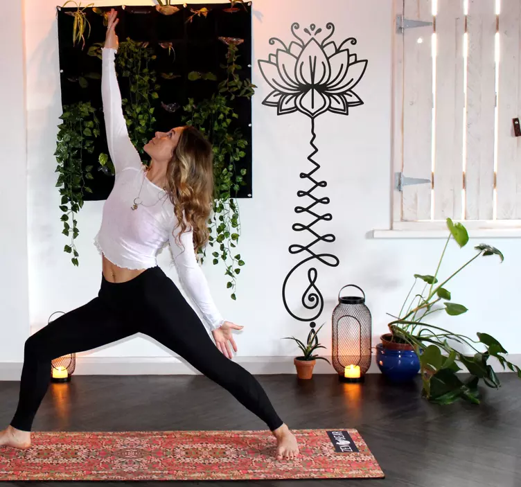 Muursticker lotus bloem unalome - TenStickers