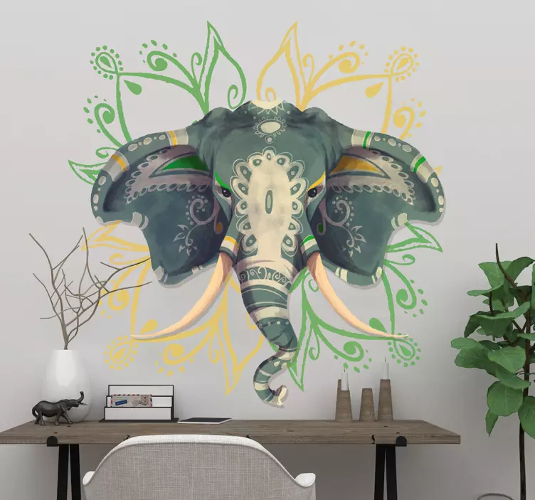 Muursticker mandala op dierenhoofd - TenStickers