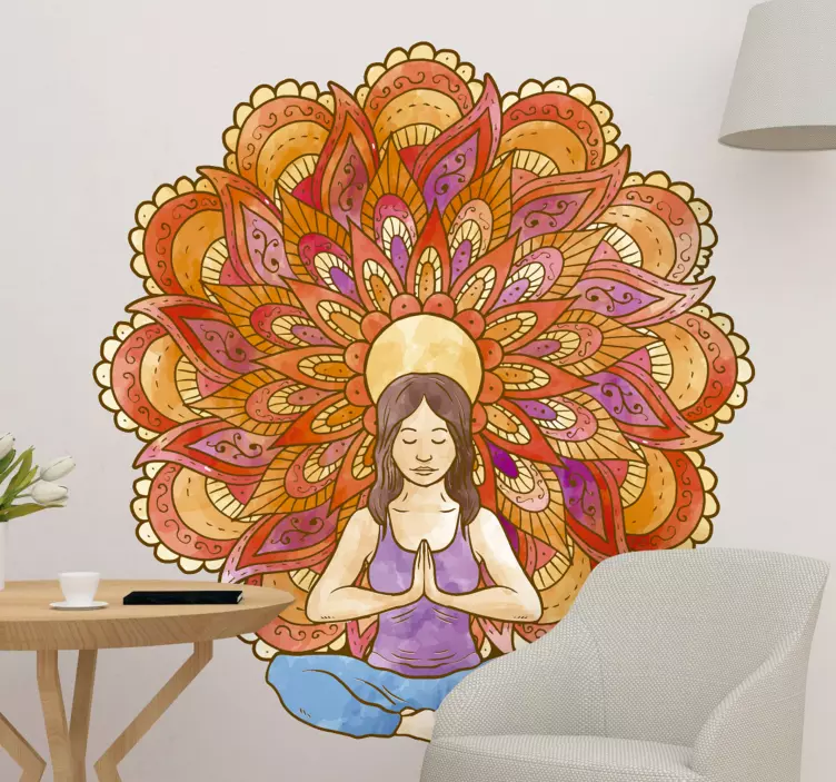Muursticker mandala yoga - TenStickers
