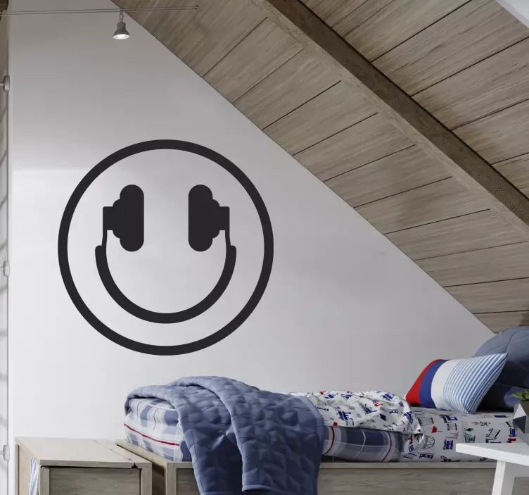 Muursticker muziek smiley - TenStickers