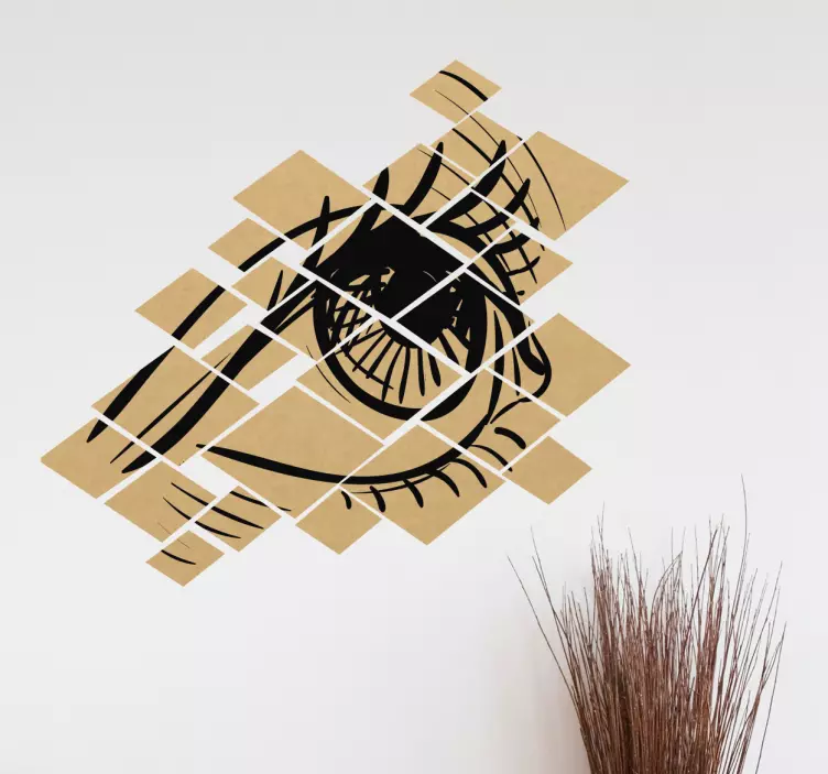 Muursticker oog gefragmenteerd - TenStickers