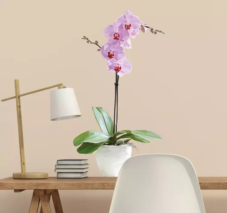 Bloemen muursticker met paarse orchidee - TenStickers
