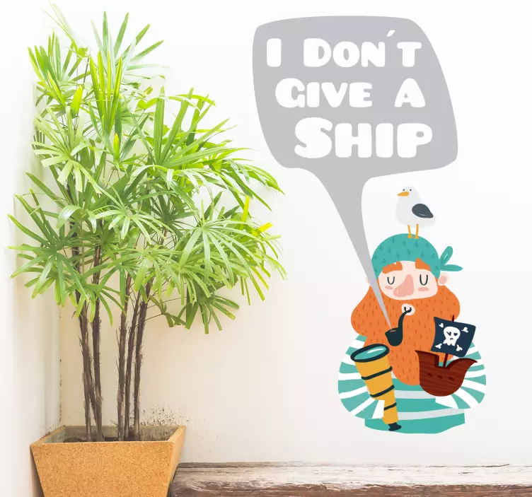 Muursticker piraat tekst I dont give up - TenStickers