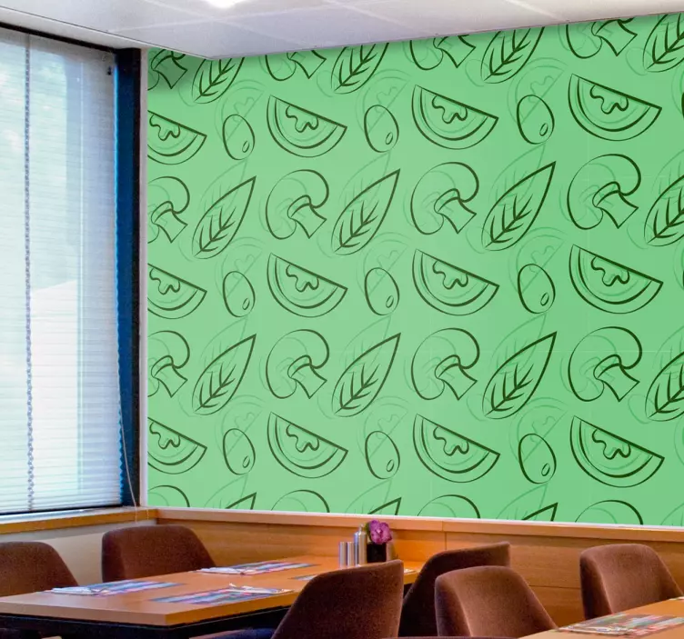 Muursticker pizza ingredienten - TenStickers