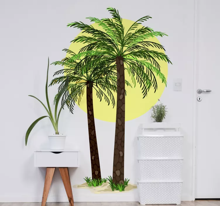 Muursticker planten tropische palm bomen - TenStickers