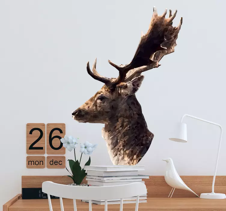 Muursticker rendier geometrisch - TenStickers