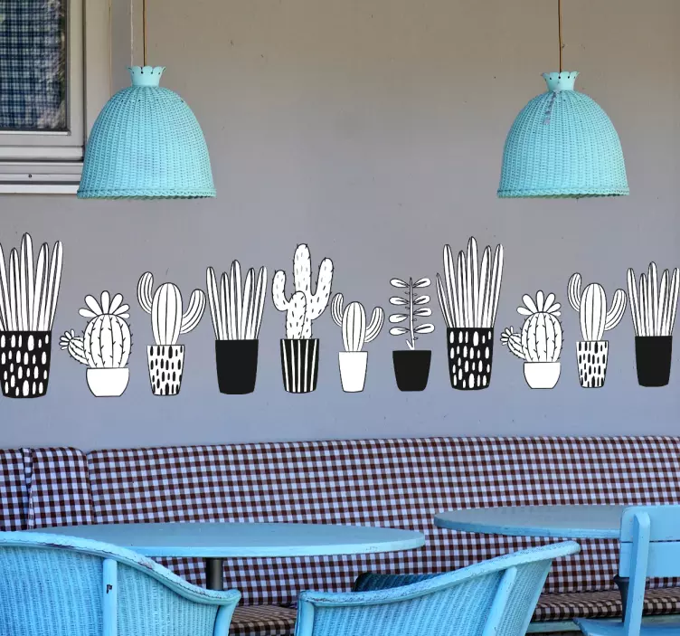 Muursticker sierrand cactussen - TenStickers