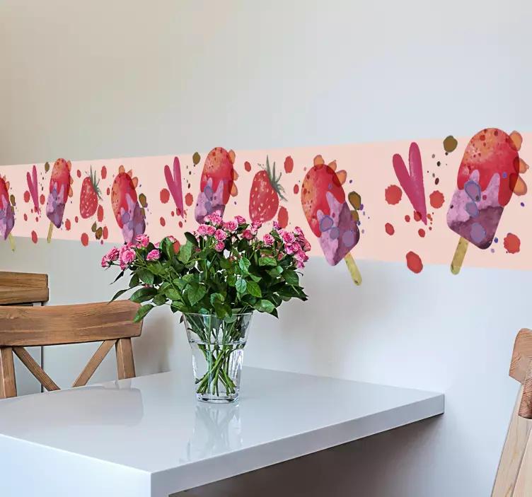 Muursticker sierrand ijsjes aquarel - TenStickers