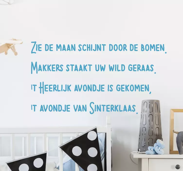 Muursticker Sinterklaas Zie de Maan Schijnt - TenStickers