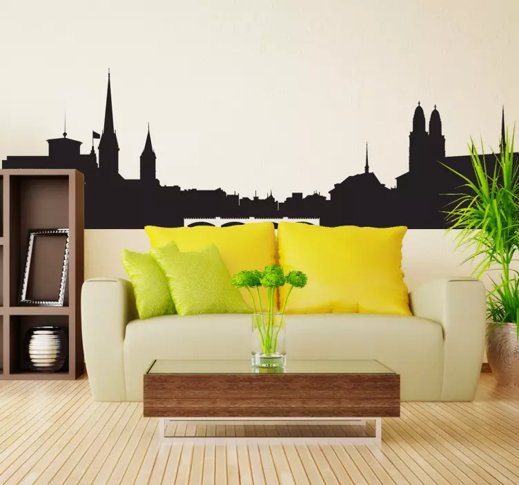 Muursticker Skyline Zurich - TenStickers