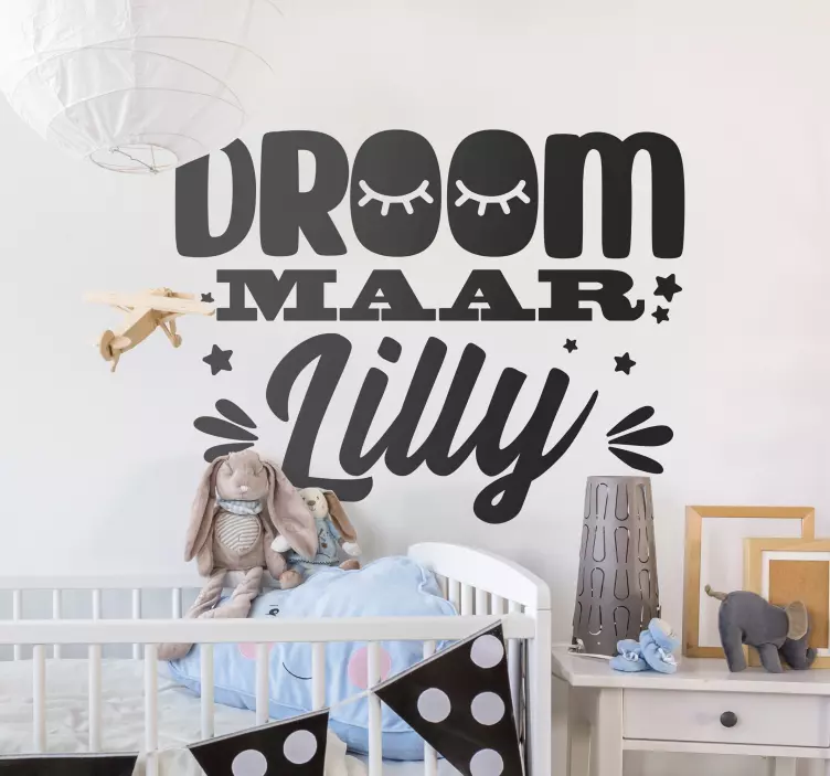 Muursticker slaapliedje met naam - TenStickers