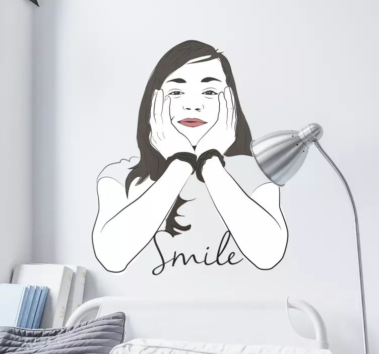 Muursticker Smile Vrouw - TenStickers