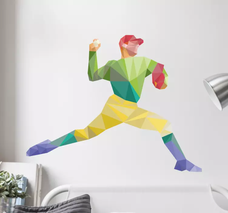 Muursticker sport honkbal pitcher - TenStickers
