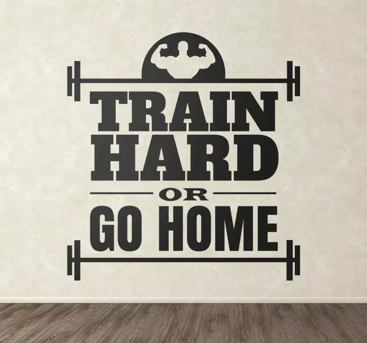 Muursticker sporten Train Hard - TenStickers