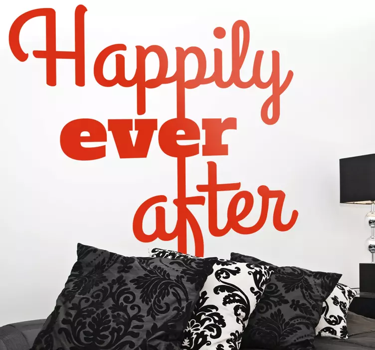 Muursticker tekst Happily ever after - TenStickers
