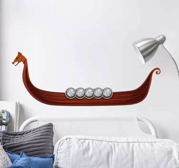 Muursticker vikingboot - TenStickers