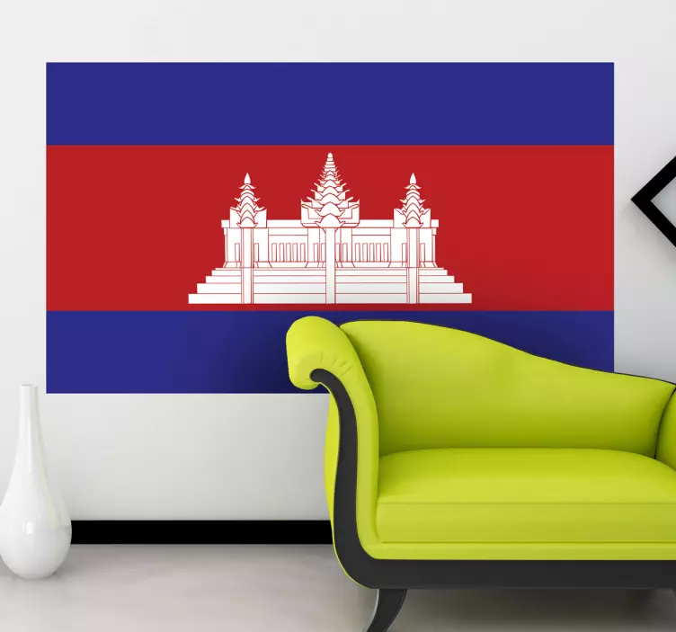 Muursticker vlag Cambodja - TenStickers
