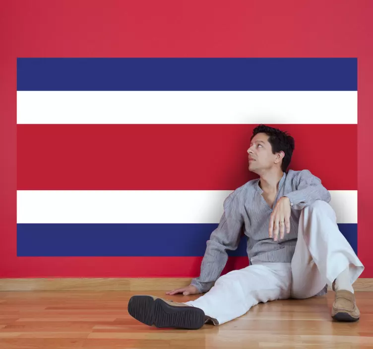 Muursticker vlag Costa Rica - TenStickers