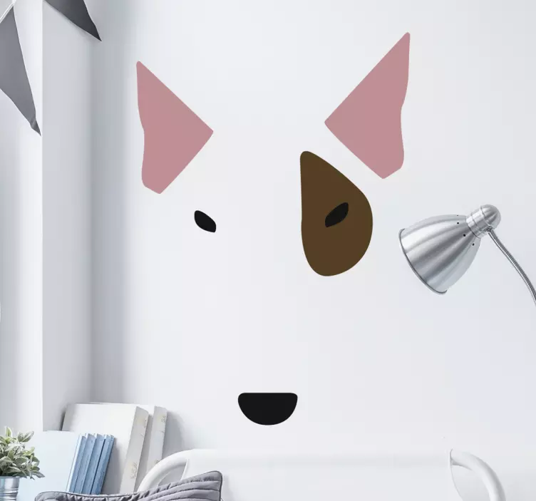 Muursticker Vooraanzicht Kleur Bull Terrier - TenStickers