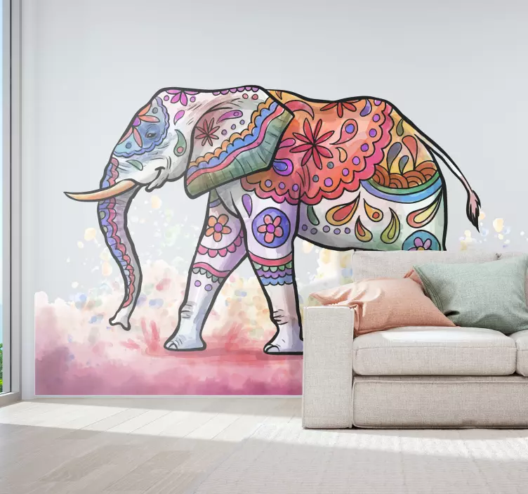 Muursticker wilde dieren prachtige olifant - TenStickers