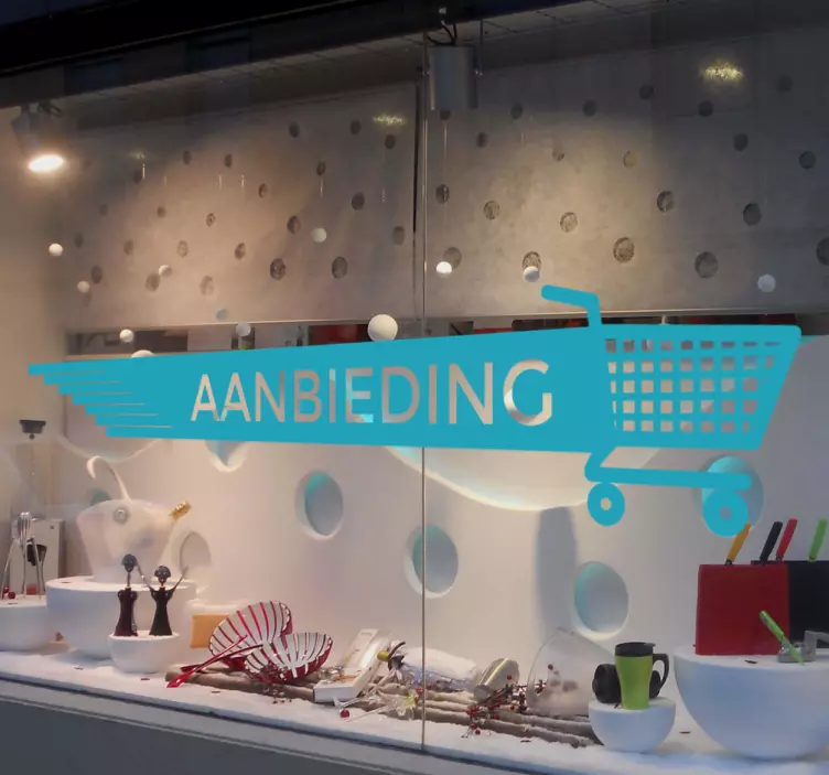 Muursticker Winkelwagen Aanbieding - TenStickers