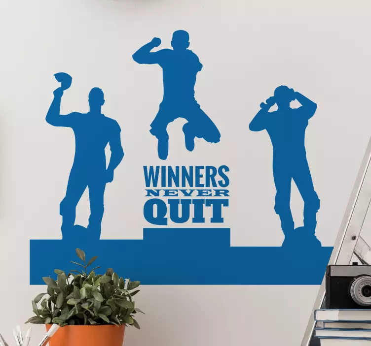 Muursticker Winners never quit - TenStickers