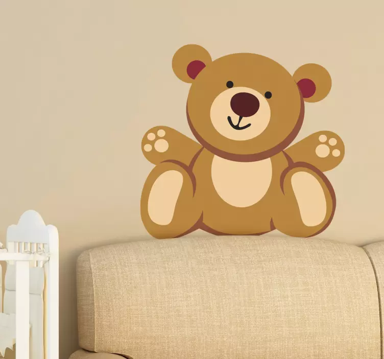 Muursticker zittende Teddy - TenStickers