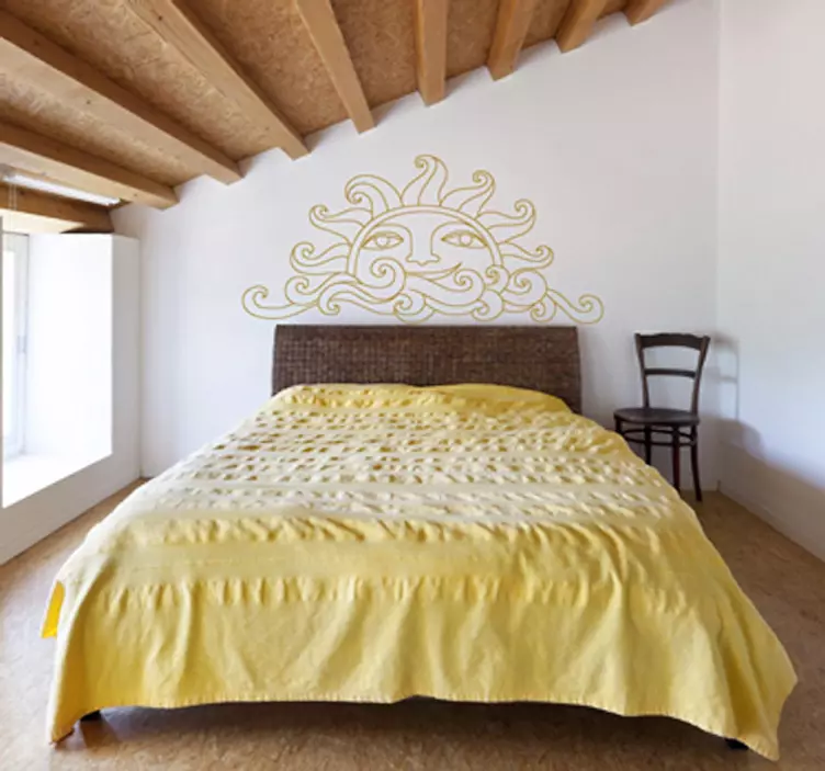 Muursticker Zon met Gezicht - TenStickers