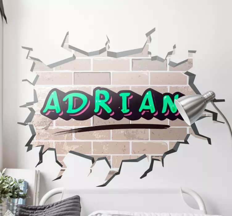 Stickers Bakstenen met naam - TenStickers