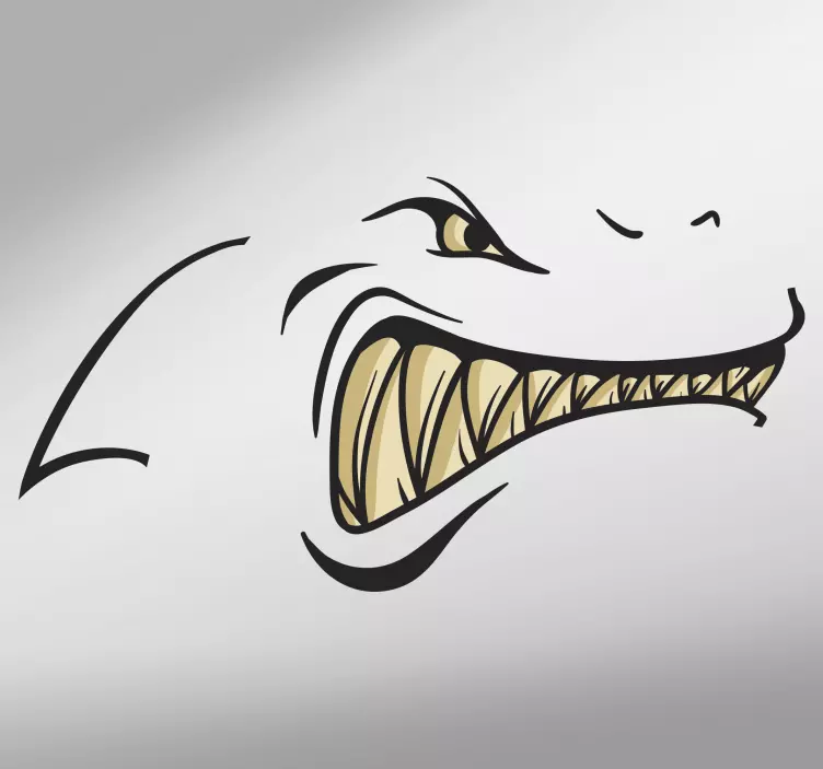 Dieren muursticker haaientanden - TenStickers