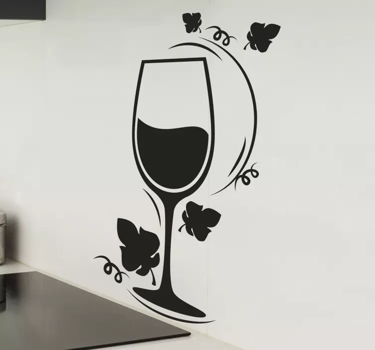 Muursticker keuken drinken Bloemen glas - TenStickers