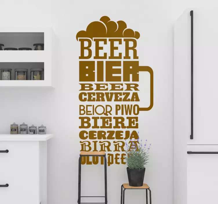 Muurstickers keuken bier letters - TenStickers