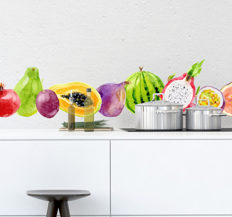 Keuken muursticker tropische vruchten - TenStickers