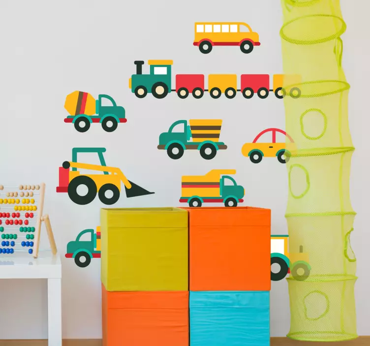 Muurstickers kinderen autootjes - TenStickers