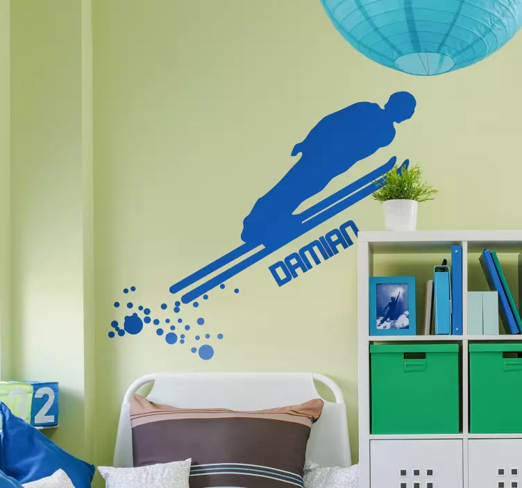 Muurstickers kinderkamer Aanpasbare ski-jumper - TenStickers