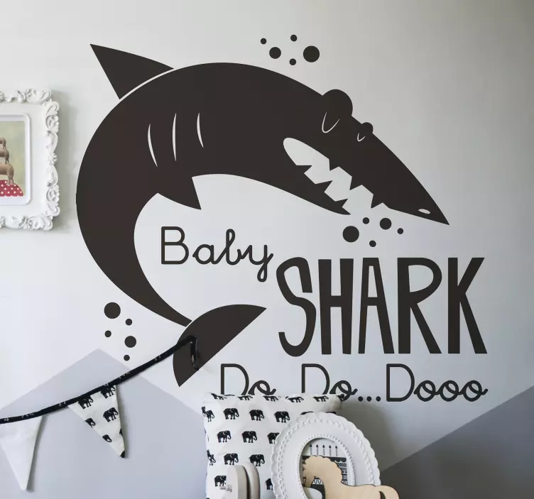 Muurstickers kinderkamer Baby shark silhouet - TenStickers