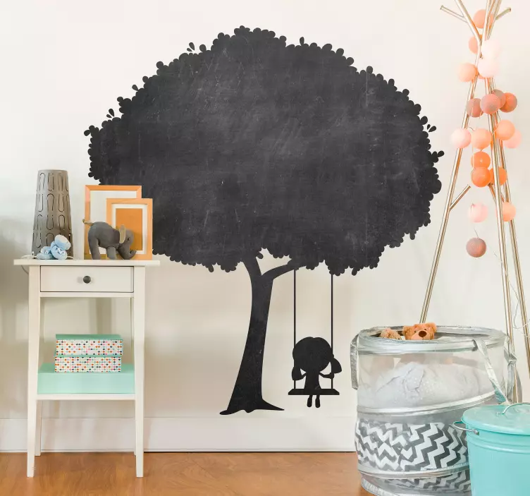 Kinderkamer muursticker boom krijtbord - TenStickers