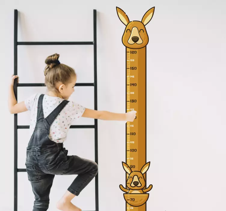 Muurstickers kinderkamer kangoeroe meter - TenStickers