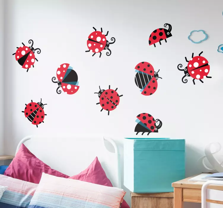 Muurstickers kinderkamer set lieveheersbeestjes - TenStickers