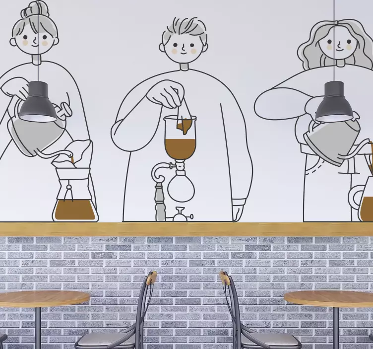 Muurstickers koffie methoden - TenStickers